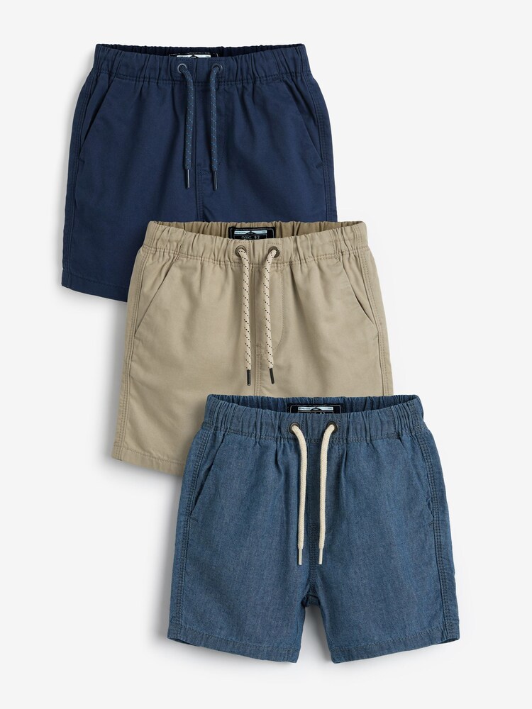 Classic Blues 3 Pack Pull-On Shorts (3mths-7yrs) - Image 1 of 6