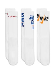 Nike White Everyday Plus Cushioned Crew Socks 3 Pack - Image 2 of 4