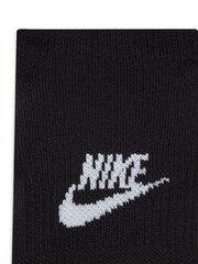 Nike Black Everyday Plus Cushioned Footie Socks 3 Pack - Image 4 of 4