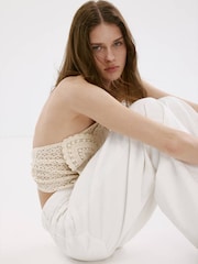 Mango Cream Crochet Halterneck Top - Image 4 of 7