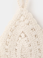 Mango Cream Crochet Halterneck Top - Image 7 of 7