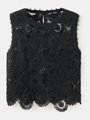 Mango Black Crochet Vest Top - Image 5 of 7