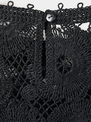 Mango Black Crochet Vest Top - Image 6 of 7