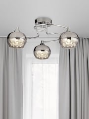 Searchlight Rose/Chrome Freya 3 Light Flush Ceiling Light - Image 1 of 4