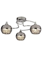 Searchlight Rose/Chrome Freya 3 Light Flush Ceiling Light - Image 3 of 4