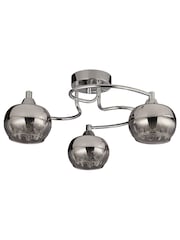 Searchlight Rose/Chrome Freya 3 Light Flush Ceiling Light - Image 4 of 4