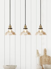 Searchlight Amber/Brass Alan 3 Light Bar Pendant - Image 1 of 4
