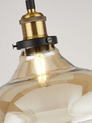 Searchlight Amber/Brass Alan 3 Light Bar Pendant - Image 2 of 4