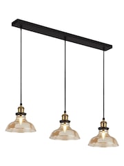 Searchlight Amber/Brass Alan 3 Light Bar Pendant - Image 3 of 4
