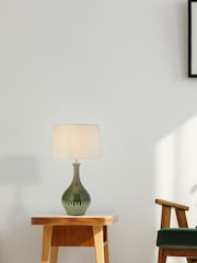 Searchlight Blue/White Marble Ceramic Table Lamp - Image 1 of 4