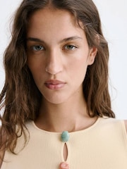 Mango Yellow Ribbed Vest With Beads - Image 4 of 7