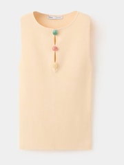 Mango Yellow Ribbed Vest With Beads - Image 5 of 7
