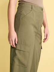Green Tailored Utility Cargo Straight Trousers - Image 3 of 4