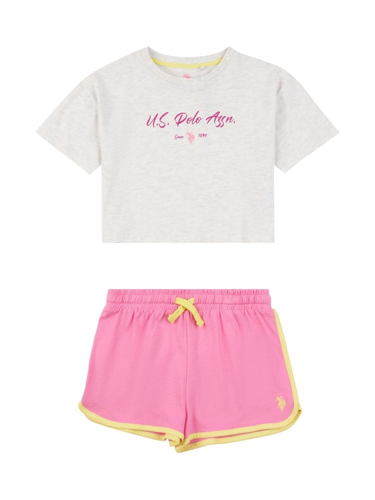 U.S. Polo Assn. Pink T-Shirt And Shorts Lounge Set - Image 5 of 5 U.S. Polo Assn. Pink T-Shirt And Shorts Lounge Set - Image 5 of 5