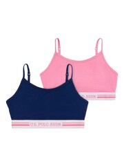 U.S. Polo Assn. Blue Bralettes 3 Pack - Image 1 of 3