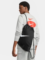Nike Black/White Brasilia 9.5 Drawstring Bag - Image 1 of 8