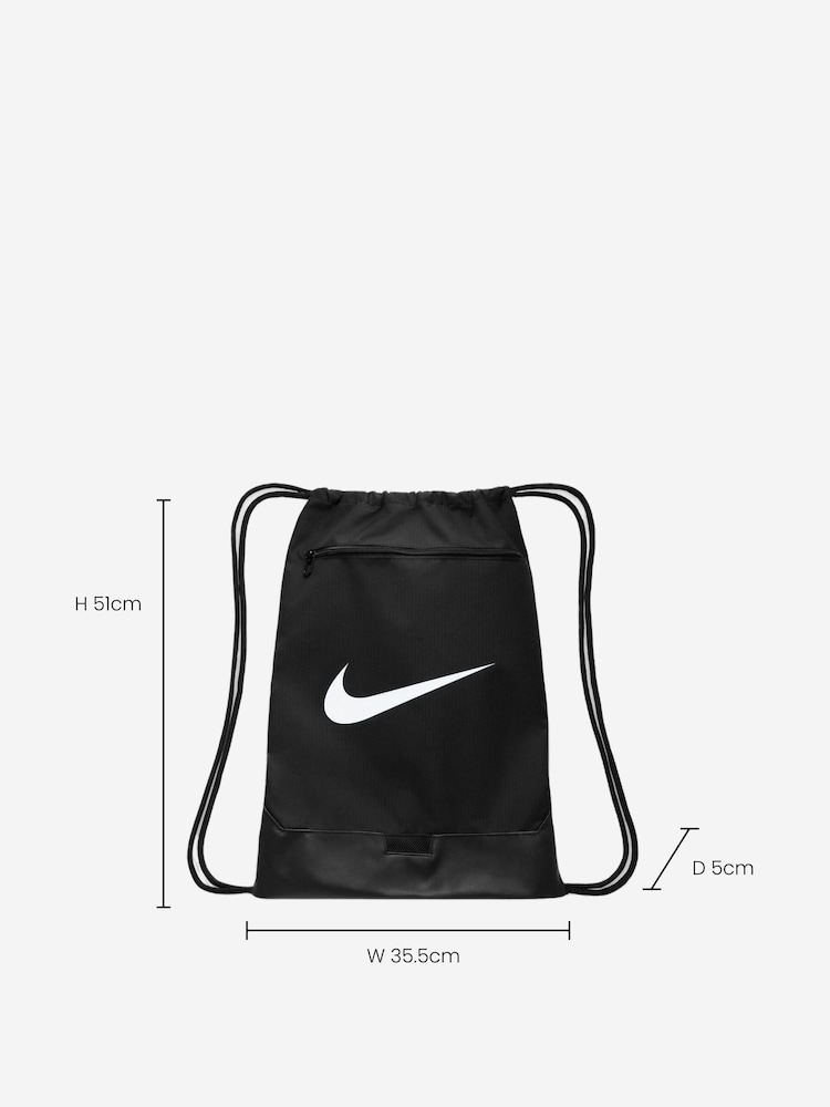 Nike Black/White Brasilia 9.5 Drawstring Bag - Image 5 of 8