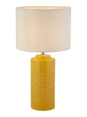 Searchlight Ochre Yellow Elodie Ceramic Table Lamp - Image 3 of 4