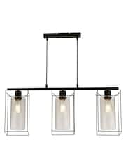 Searchlight Black Jasmine 3 Light Bar Ceiling Light Pendant - Image 1 of 3