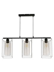 Searchlight Black Jasmine 3 Light Bar Ceiling Light Pendant - Image 2 of 3