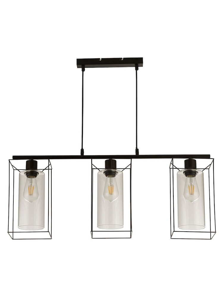 Searchlight Black Jasmine 3 Light Bar Ceiling Light Pendant - Image 2 of 3