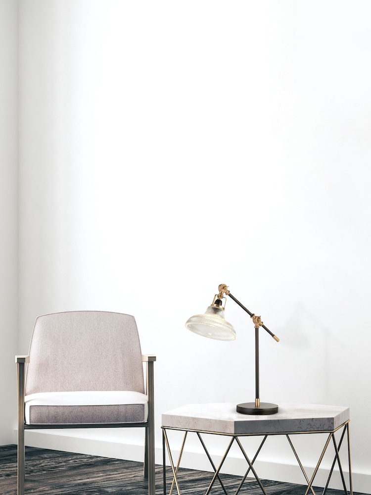 Searchlight Black/Brass Luke Table Lamp - Image 1 of 4