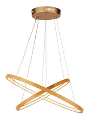 Searchlight Natural Eden 2 Ring Ceiling Light Pendant - Image 3 of 4