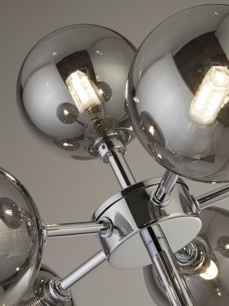 Searchlight Chrome Alexia 6 Light Floor Lamp - Image 2 of 4