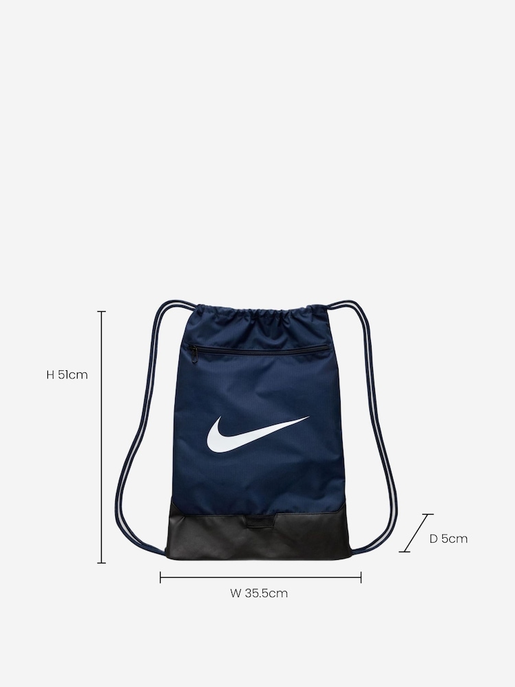 Nike Navy Brasilia Drawstring Bag - Image 3 of 8