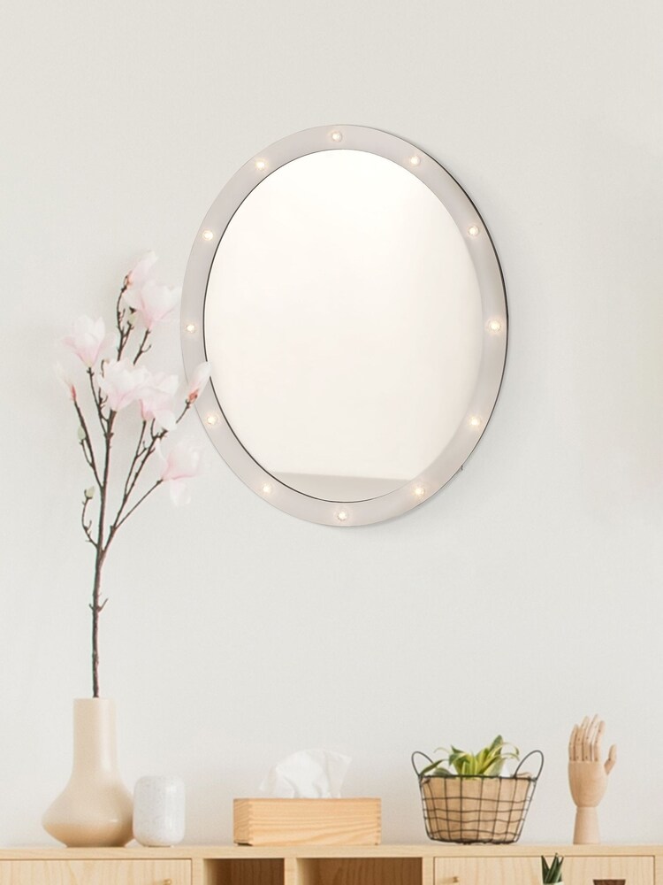 Searchlight White Marlow Wooden LED Wall Mirror - Image 1 of 3