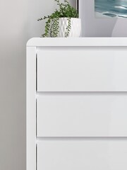 time4sleep White Marlow High Gloss Four Drawers Chest - Image 2 of 3