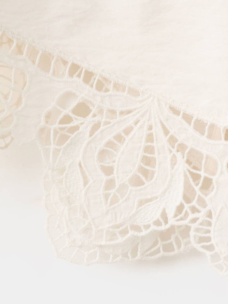 Mango White Intricate Lace Blouse - Image 2 of 3 Mango White Intricate Lace Blouse - Image 2 of 3