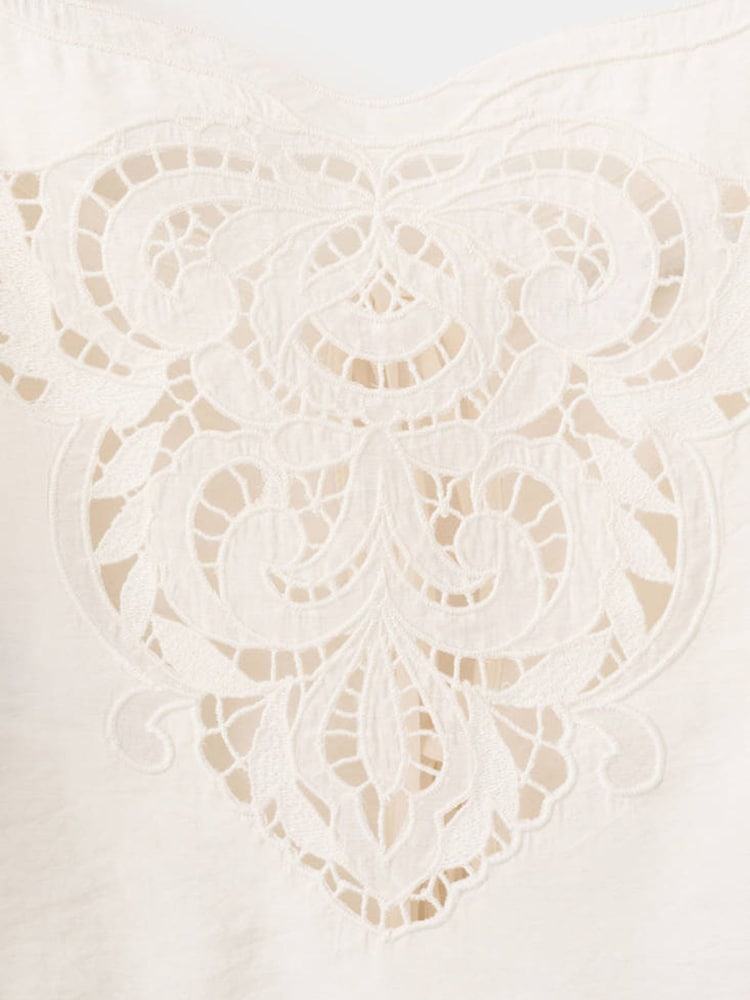 Mango White Intricate Lace Blouse - Image 3 of 3 Mango White Intricate Lace Blouse - Image 3 of 3