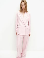 Mango Pink Linen Blend Blazer - Image 2 of 7
