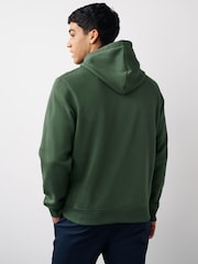 Green Khaki Regular Fit Jersey Cotton Rich Overhead Hoodie - Image 3 of 6