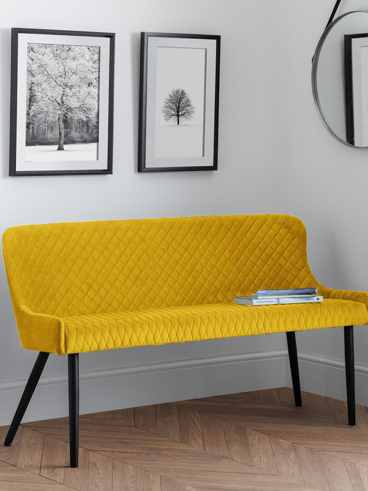 Julian Bowen Mustard Yellow Luxe High Back Bench - Image 1 of 5
