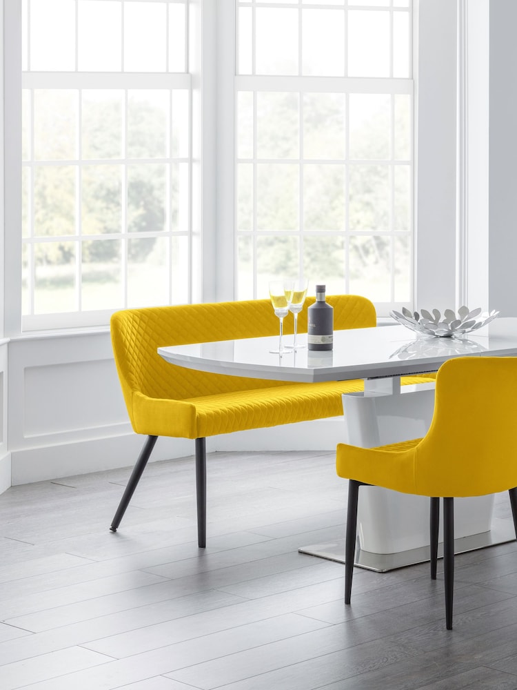 Julian Bowen Mustard Yellow Luxe High Back Bench - Image 2 of 5