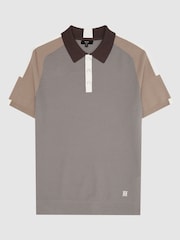 Reiss Brown Reiss Elm Performance Stretch Polo Shirt - Image 2 of 5