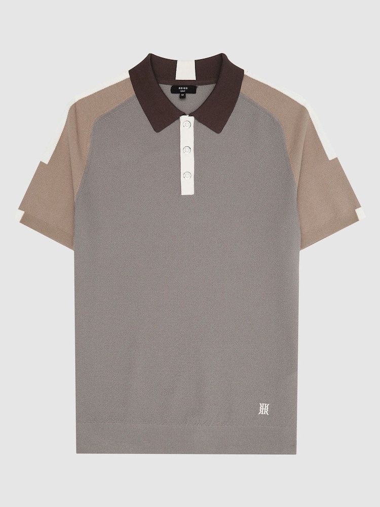 Reiss Brown Reiss Elm Performance Stretch Polo Shirt - Image 2 of 5