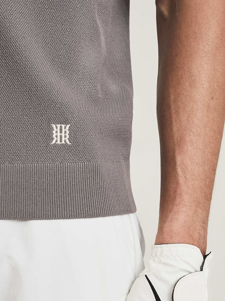 Reiss Brown Reiss Elm Performance Stretch Polo Shirt - Image 5 of 5 Reiss Brown Reiss Elm Performance Stretch Polo Shirt - Image 5 of 5