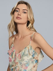 Reiss Ida Floral Print Chiffon Mini Dress - Image 3 of 4