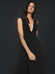 Reiss Adele Plunge Neckline Midi Dress - Image 4 of 6