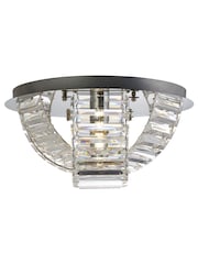 Searchlight Chrome Archer 2 Light Venetian Flush Ceiling Light - Image 2 of 4