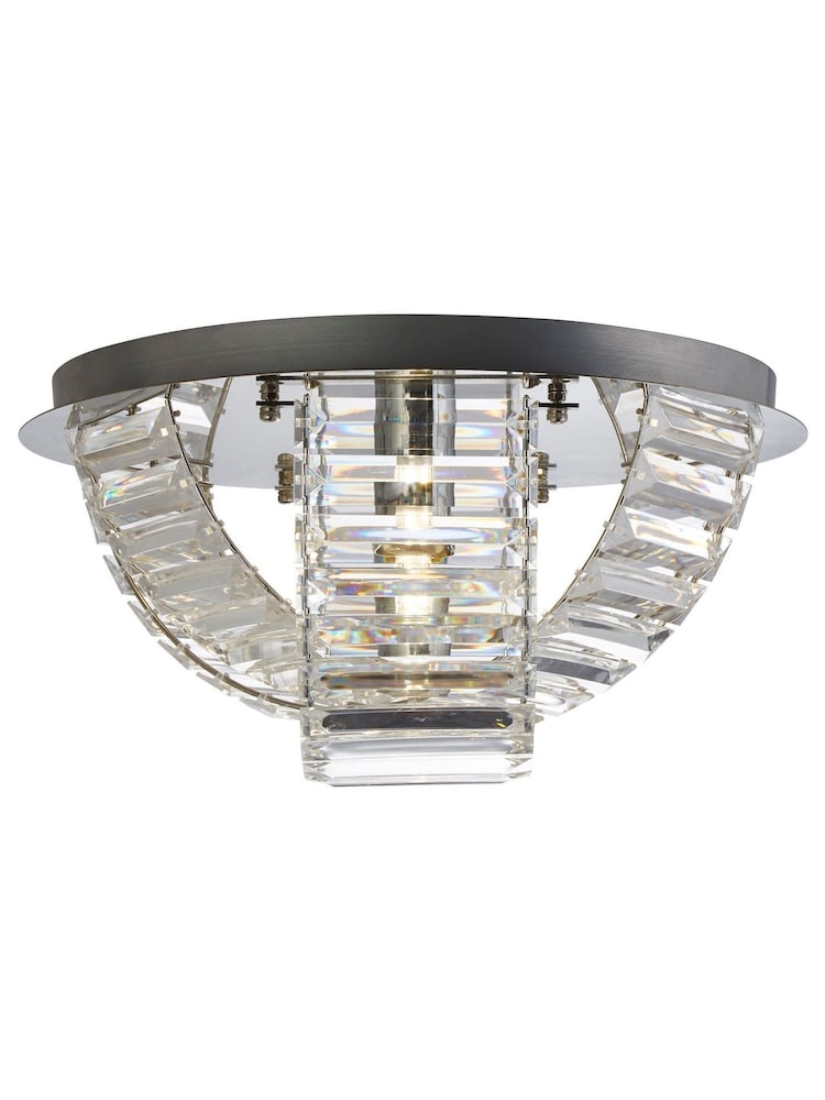 Searchlight Chrome Archer 2 Light Venetian Flush Ceiling Light - Image 2 of 4