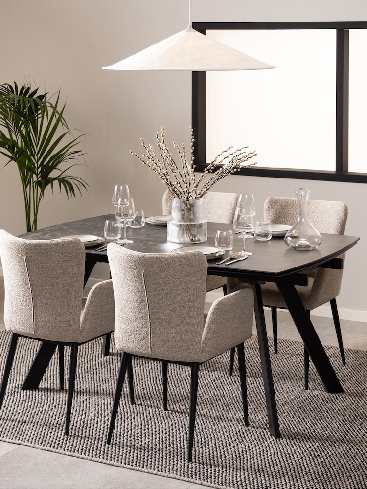 Actona Black Blackburn Ceramic Dining Table - Image 2 of 10