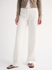 Abercrombie & Fitch White Clean Wide Leg Trousers - Image 2 of 4