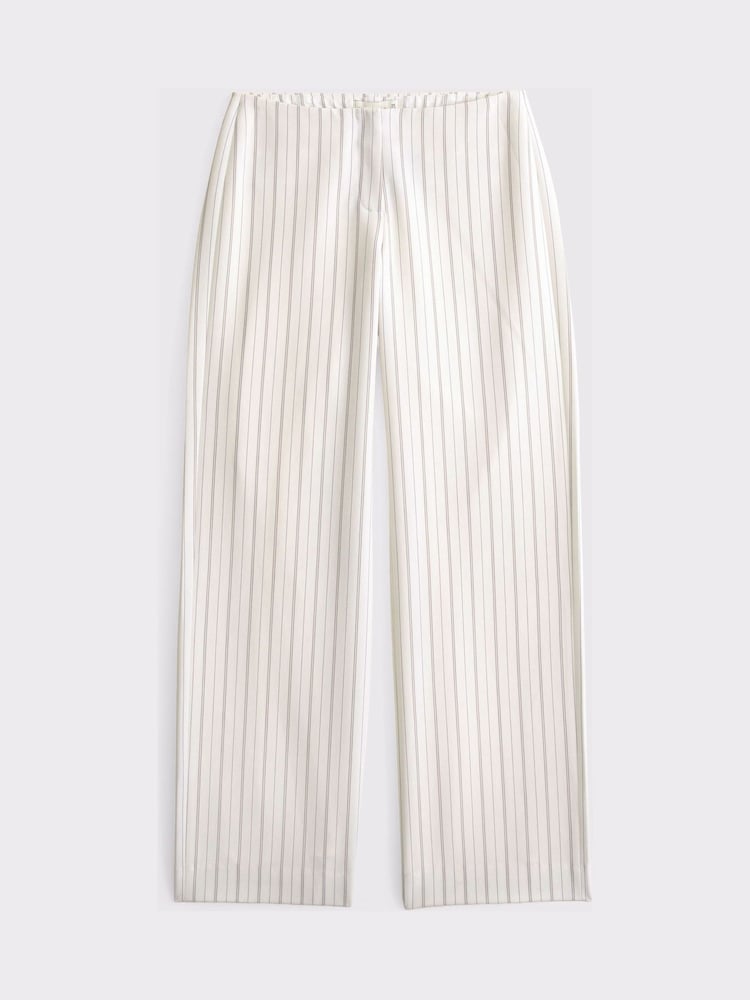 Abercrombie & Fitch White Clean Wide Leg Trousers - Image 4 of 4 Abercrombie & Fitch White Clean Wide Leg Trousers - Image 4 of 4