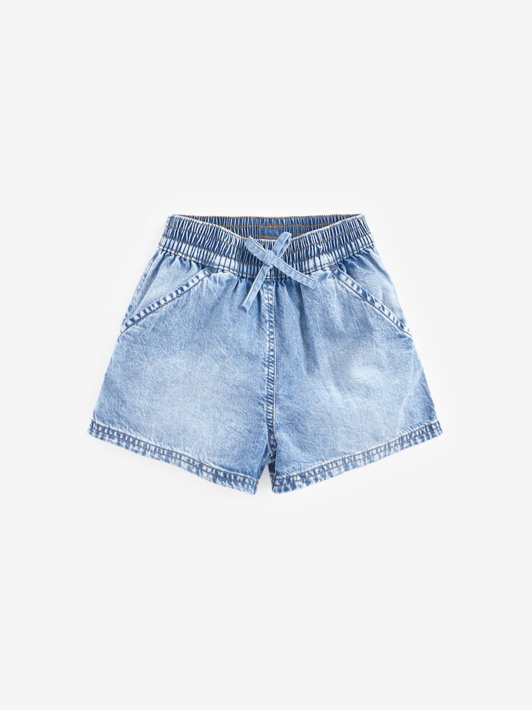 Mid Blue 100% Cotton Denim Shorts 2 Pack (3-16yrs) - Image 2 of 8