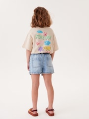 Mid Blue 100% Cotton Denim Shorts 2 Pack (3-16yrs) - Image 7 of 8