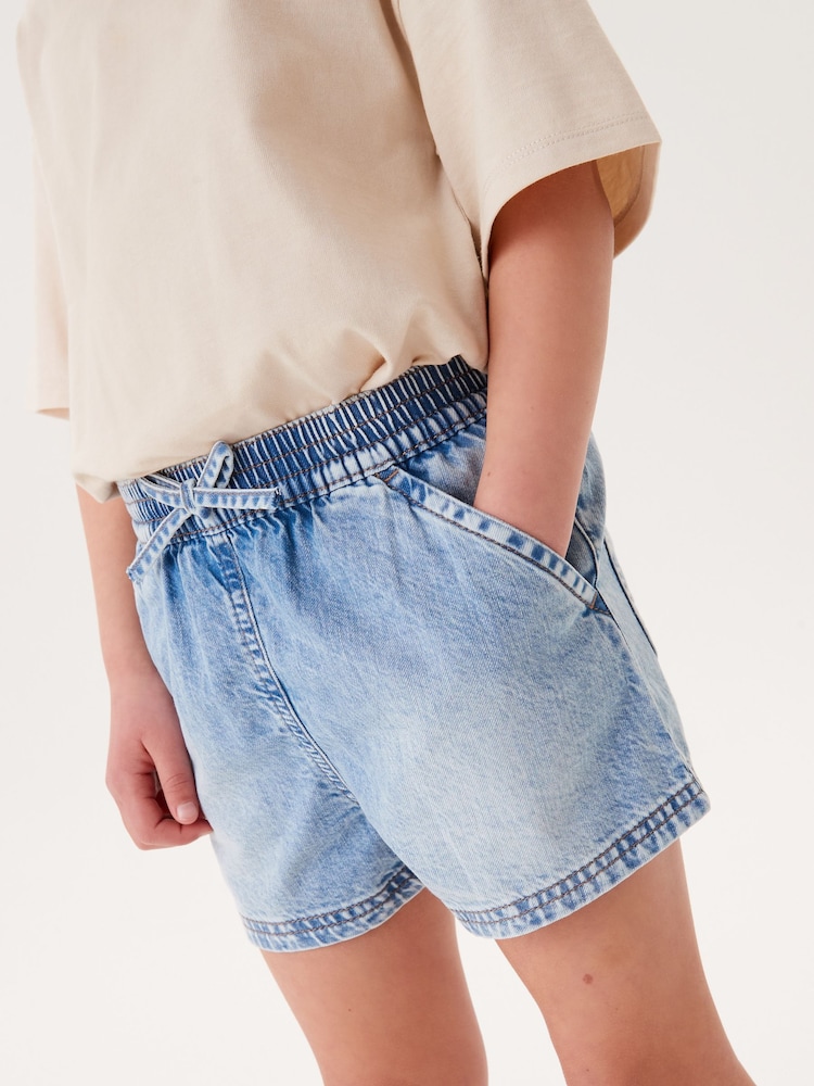 Mid Blue 100% Cotton Denim Shorts 2 Pack (3-16yrs) - Image 8 of 8